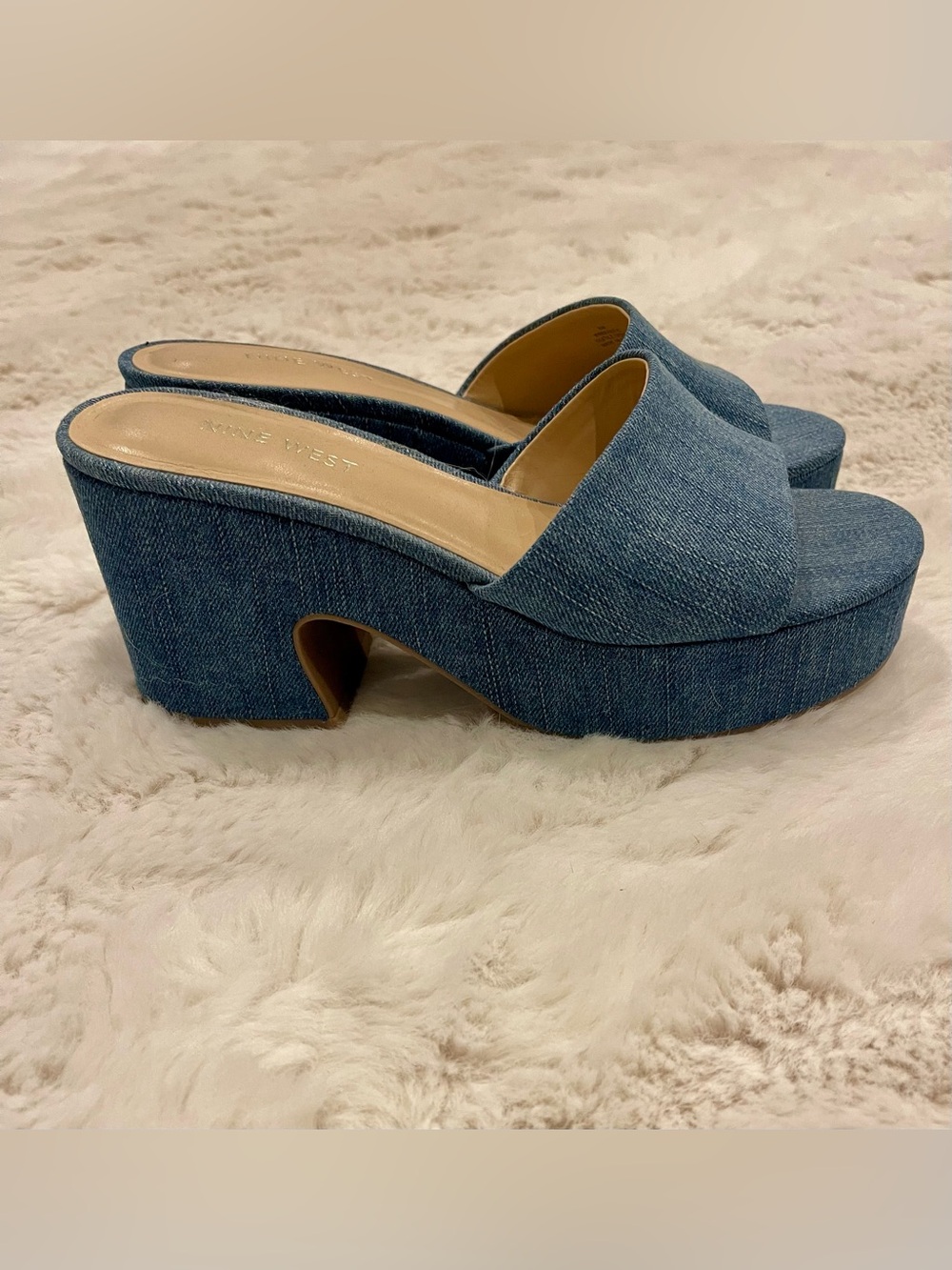 Nine West Denim Platform Mule